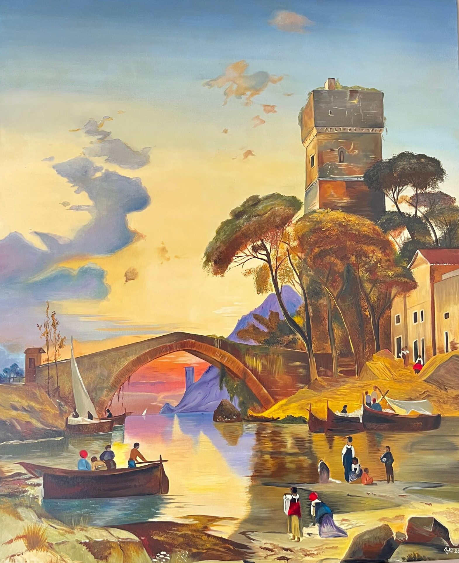 Yumuşak Tonlu Kompozisyon - Pastel Yağlı Boya Tablo