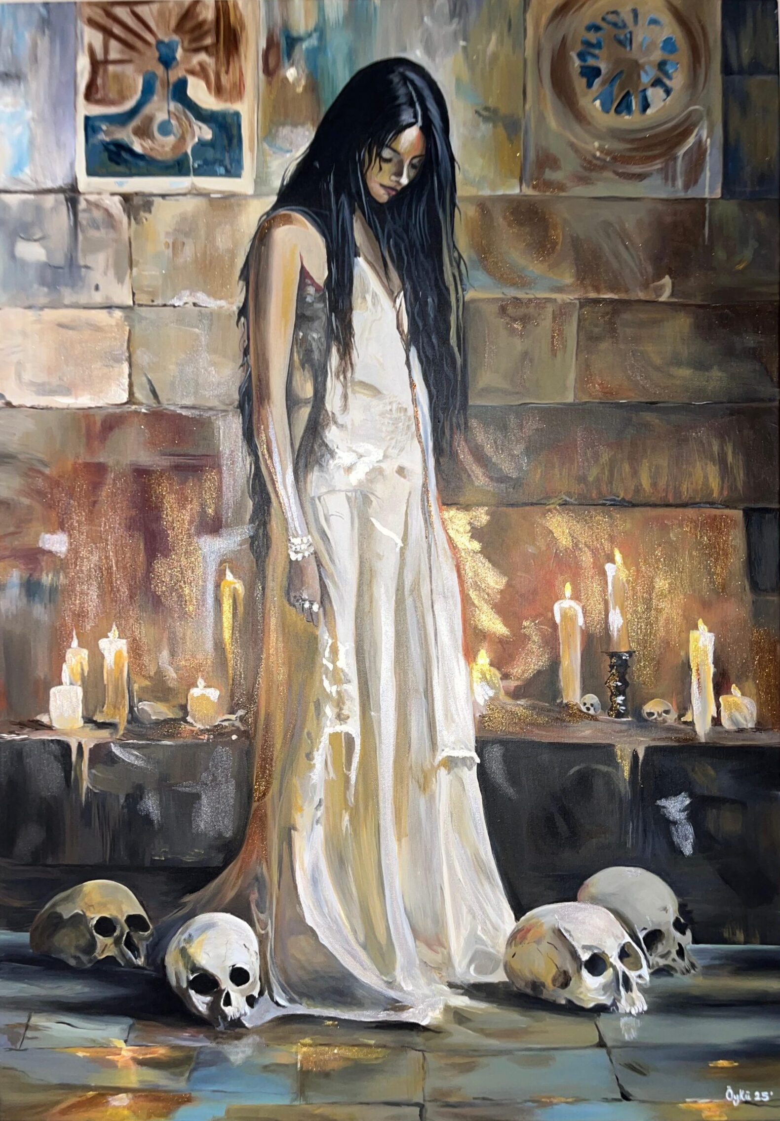 Koyu Tonlu Zarif Kompozisyon - Yağlı Boya Tablo